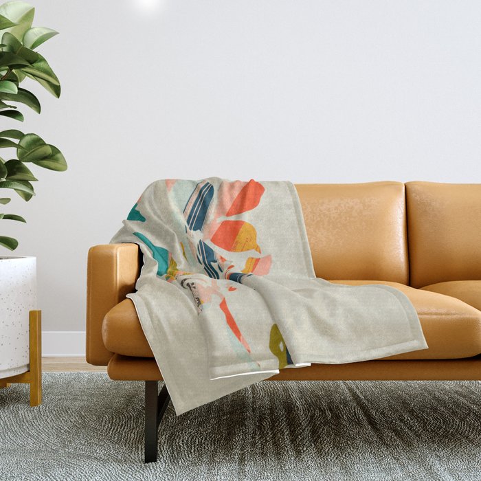Colorful Poplar tree leaf Throw Blanket Gallery Image 1
