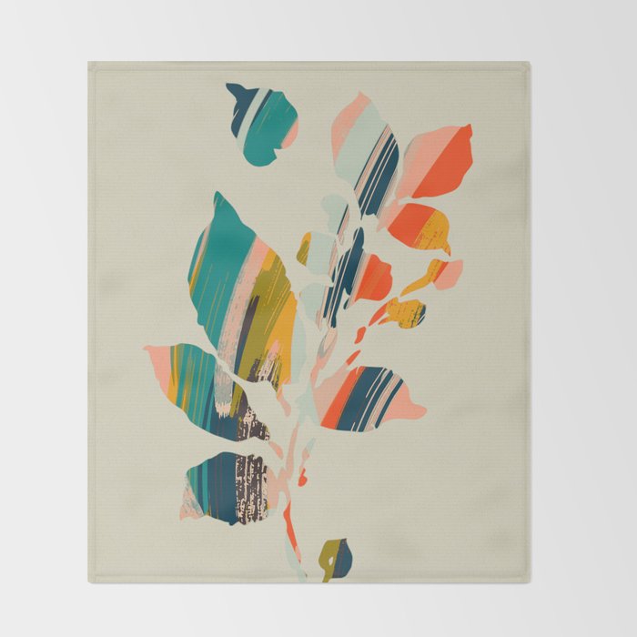 Colorful Poplar tree leaf Throw Blanket Gallery Image 2