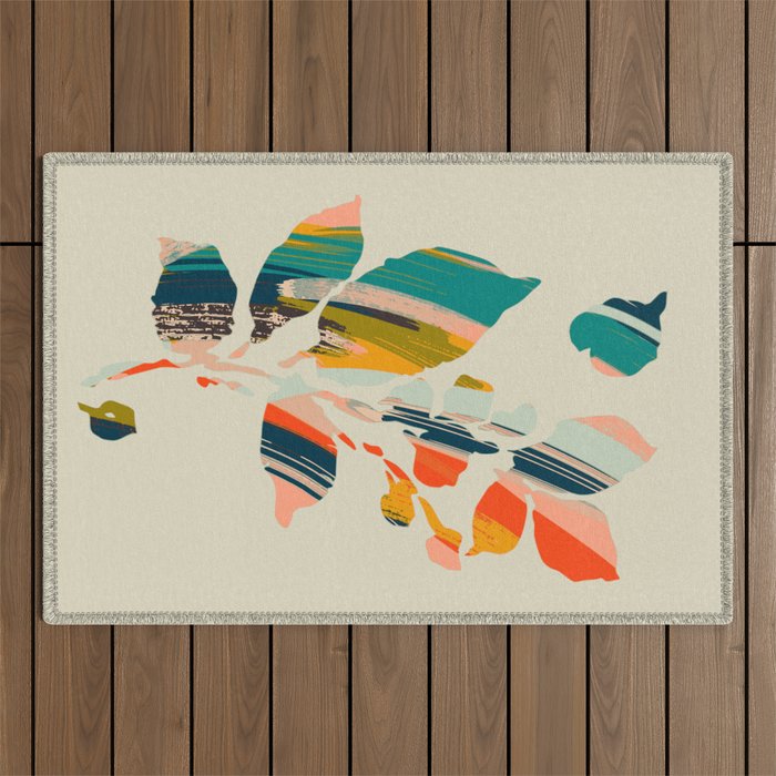Colorful Poplar tree leaf Outdoor Rug Gallery Image 1