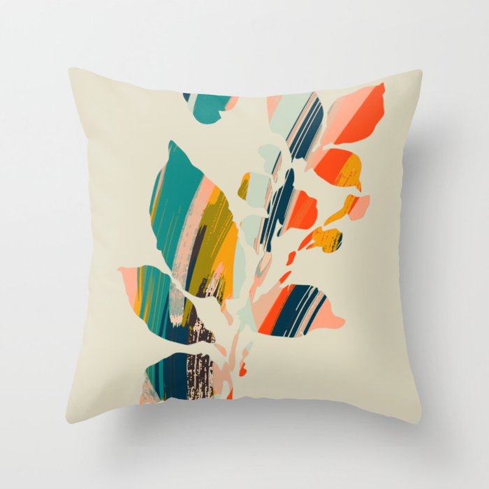 Colorful Poplar tree leaf Throw Pillow Gallery Image 1