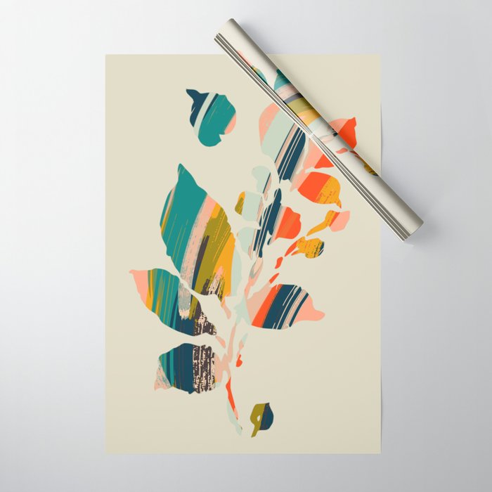 Colorful Poplar tree leaf Wrapping Paper Gallery Image 1
