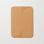 Minimal Line Curvature XCIII Bright 70s Orange Mid Century Modern Arch Abstract Bath Mat Gallery Image 1