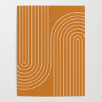 Minimal Line Curvature XCIII Bright 70s Orange Mid Century Modern Arch Abstract Poster Gallery Image 4