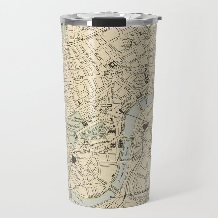 Vintage Map of London England (1901) Travel Mug Gallery Image 1