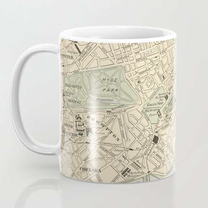 Vintage Map of London England (1901) Coffee Mug Gallery Image 3