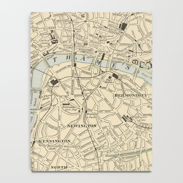 Vintage Map of London England (1901) Notebook Gallery Image 4