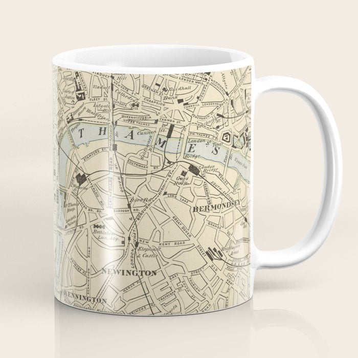 Vintage Map of London England (1901) Coffee Mug Gallery Image 1