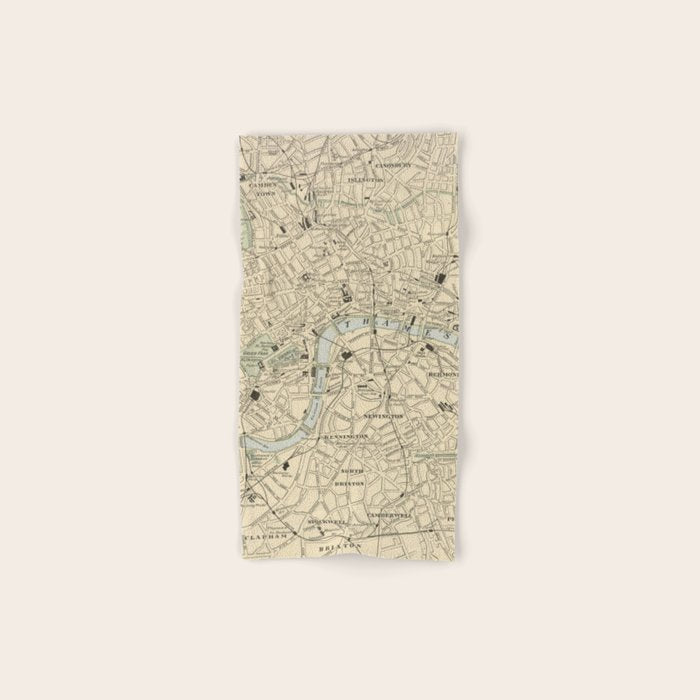 Vintage Map of London England (1901) Bath Towel Gallery Image 1