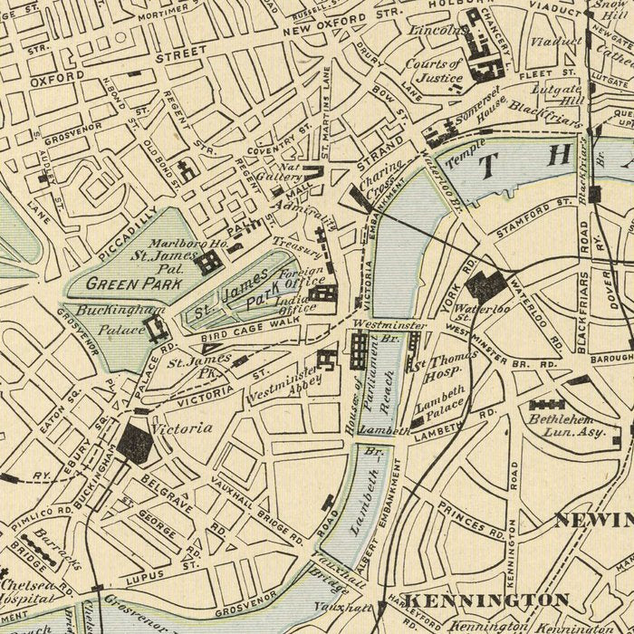 Vintage Map of London England (1901) Coffee Mug Gallery Image 2