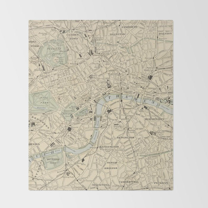 Vintage Map of London England (1901) Throw Blanket Gallery Image 2
