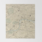 Vintage Map of London England (1901) Throw Blanket Gallery Image 2