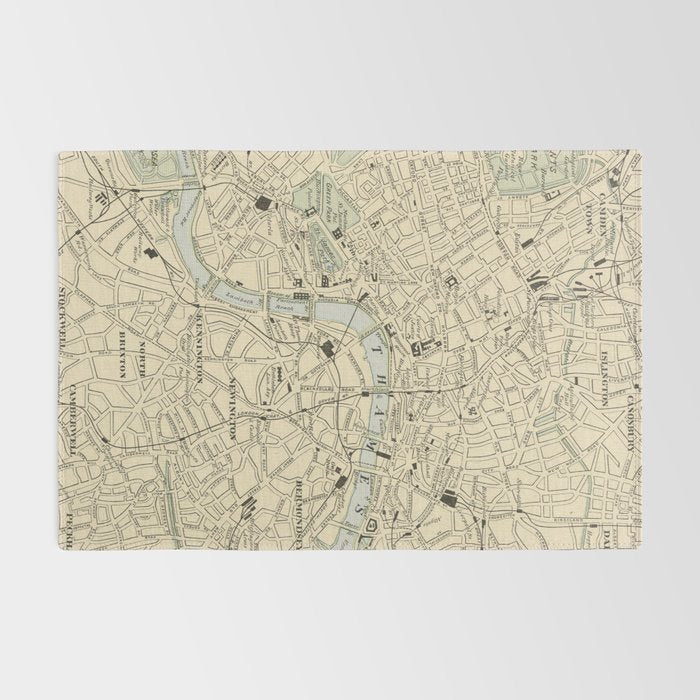 Vintage Map of London England (1901) Rug Gallery Image 2