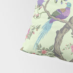 Chinoiserie Mint Green Pastel Fresco Floral Garden Birds Oriental Botanical Pillow Sham Gallery Image 4