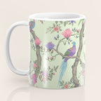 Chinoiserie Mint Green Pastel Fresco Floral Garden Birds Oriental Botanical Coffee Mug Gallery Image 3