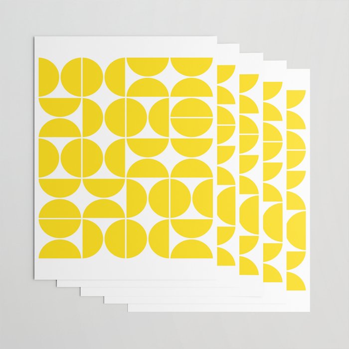 Mid Century Modern Geometric 04 Lemon Yellow Wrapping Paper Gallery Image 3