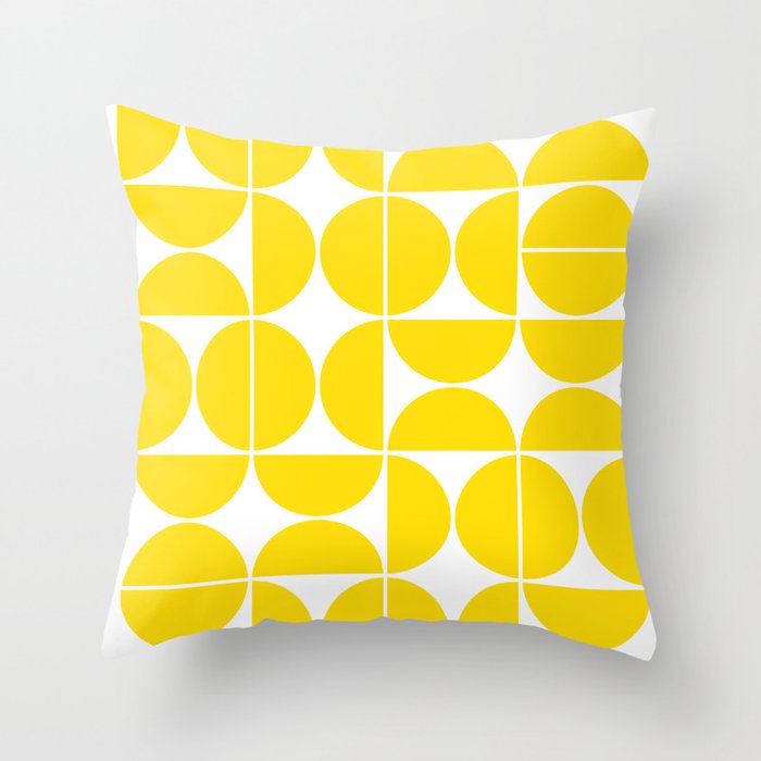 Mid Century Modern Geometric 04 Lemon Yellow Throw Pillow Gallery Image 6