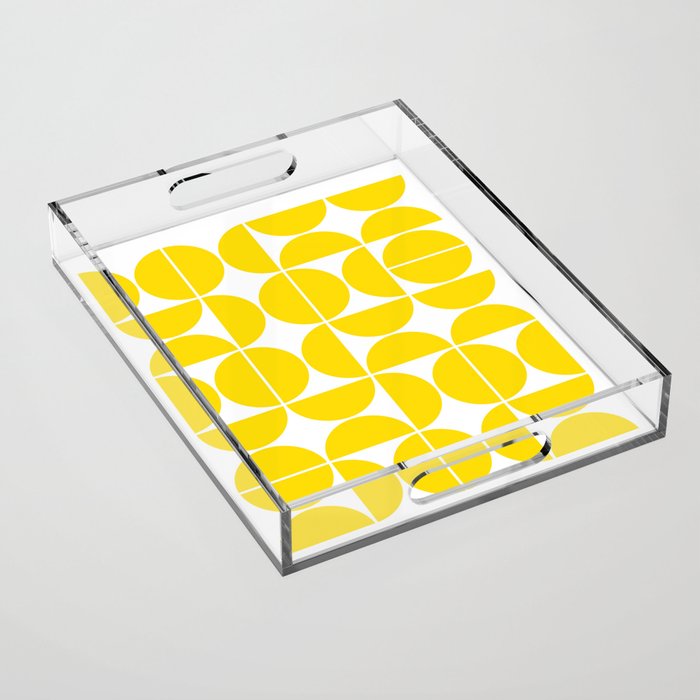 Mid Century Modern Geometric 04 Lemon Yellow Acrylic Tray Gallery Image 1