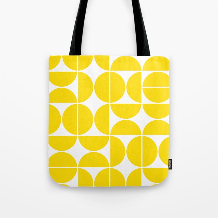 Mid Century Modern Geometric 04 Lemon Yellow Tote Bag Gallery Image 1