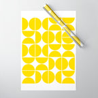Mid Century Modern Geometric 04 Lemon Yellow Wrapping Paper Gallery Image 1