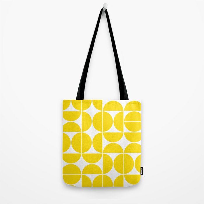 Mid Century Modern Geometric 04 Lemon Yellow Tote Bag Gallery Image 2