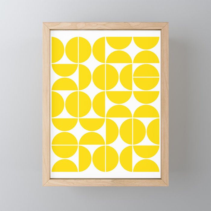 Mid Century Modern Geometric 04 Lemon Yellow Mini Art Print Gallery Image 1