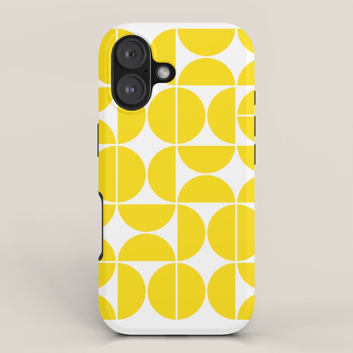 Mid Century Modern Geometric 04 Lemon Yellow iPhone Case Gallery Image 1