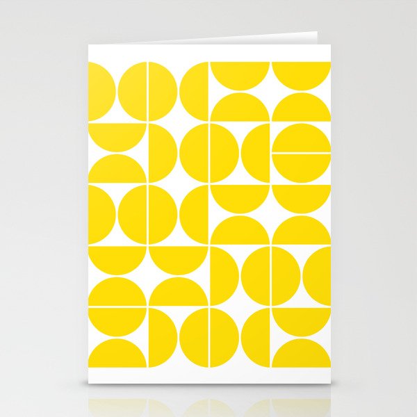 Mid Century Modern Geometric 04 Lemon Yellow Stationery Card Gallery Image 2