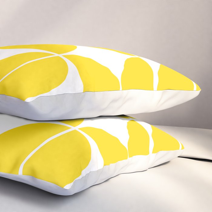 Mid Century Modern Geometric 04 Lemon Yellow Pillow Sham Gallery Image 3