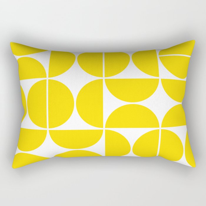 Mid Century Modern Geometric 04 Lemon Yellow Rectangular Pillow Gallery Image 2