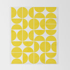 Mid Century Modern Geometric 04 Lemon Yellow Throw Blanket Gallery Image 2
