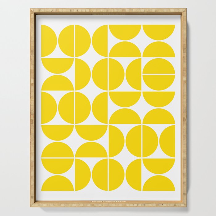 Mid Century Modern Geometric 04 Lemon Yellow Serving Tray Gallery Image 1