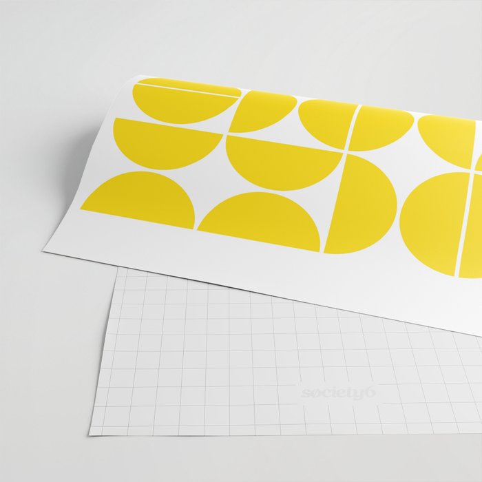 Mid Century Modern Geometric 04 Lemon Yellow Wrapping Paper Gallery Image 2