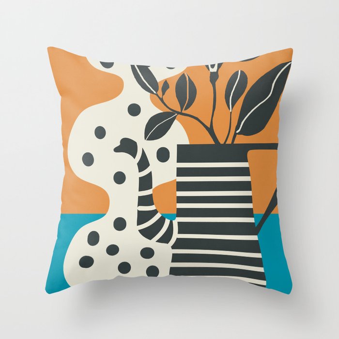 Teapot Garden 6 Throw Pillow Gallery Image 1