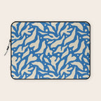 Abstract blue flower petal nature art pattern Laptop Sleeve Gallery Image 1