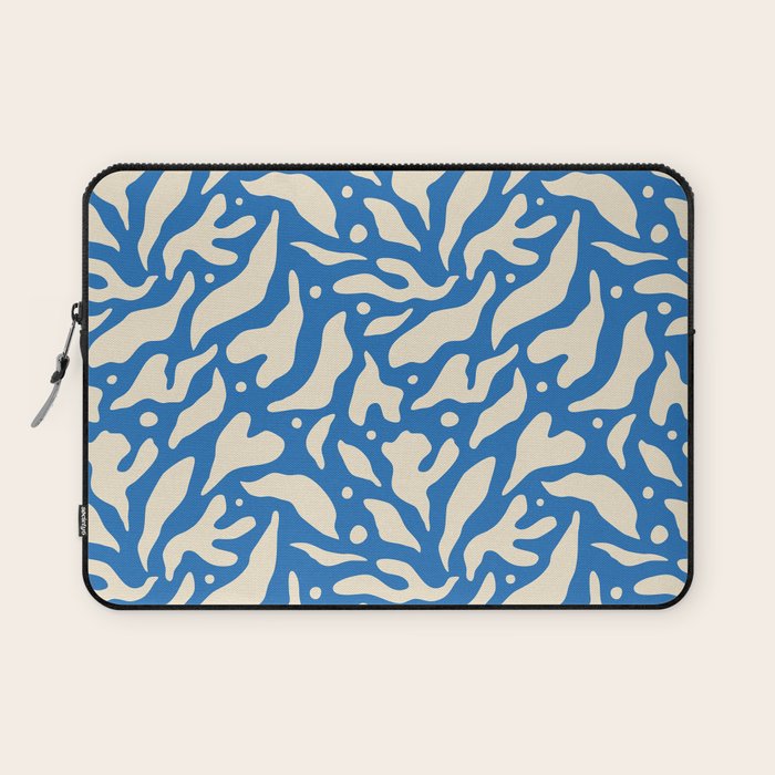 Abstract blue flower petal nature art pattern Laptop Sleeve Gallery Image 1