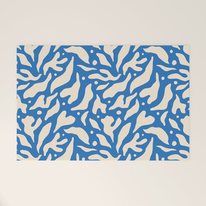Abstract blue flower petal nature art pattern Welcome Mat Gallery Image 1