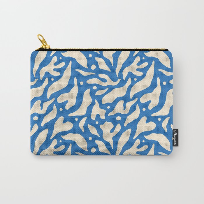 Abstract blue flower petal nature art pattern Carry All Pouch Gallery Image 1