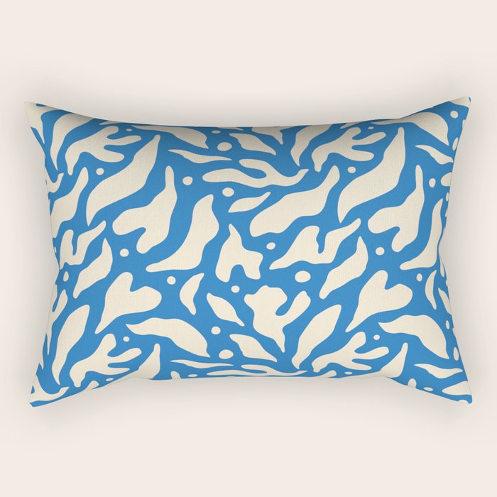 Abstract blue flower petal nature art pattern Rectangular Pillow Gallery Image 2