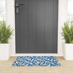 Abstract blue flower petal nature art pattern Welcome Mat Gallery Image 3