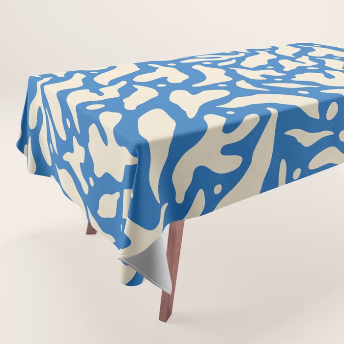 Abstract blue flower petal nature art pattern Tablecloth Gallery Image 1