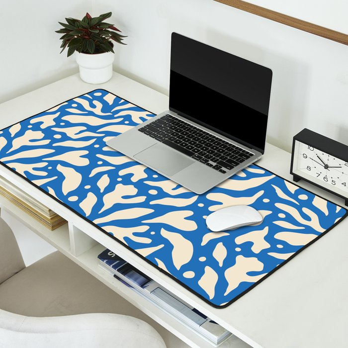 Abstract blue flower petal nature art pattern Desk Mat Gallery Image 2