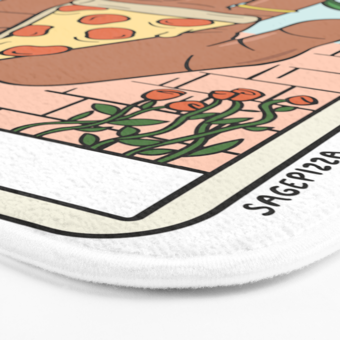 PIZZA READING (DARK) Bath Mat Gallery Image 3