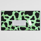 Mint Cow Print Desk Mat Gallery Image 1
