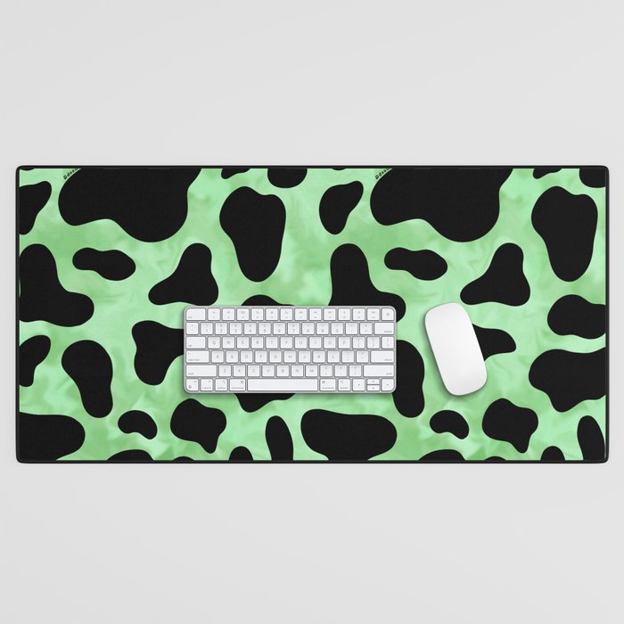Mint Cow Print Desk Mat Gallery Image 1