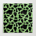 Mint Cow Print Wood Wall Art Gallery Image 1