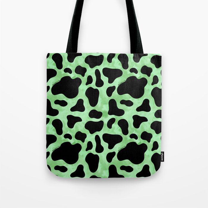 Mint Cow Print Tote Bag Gallery Image 1
