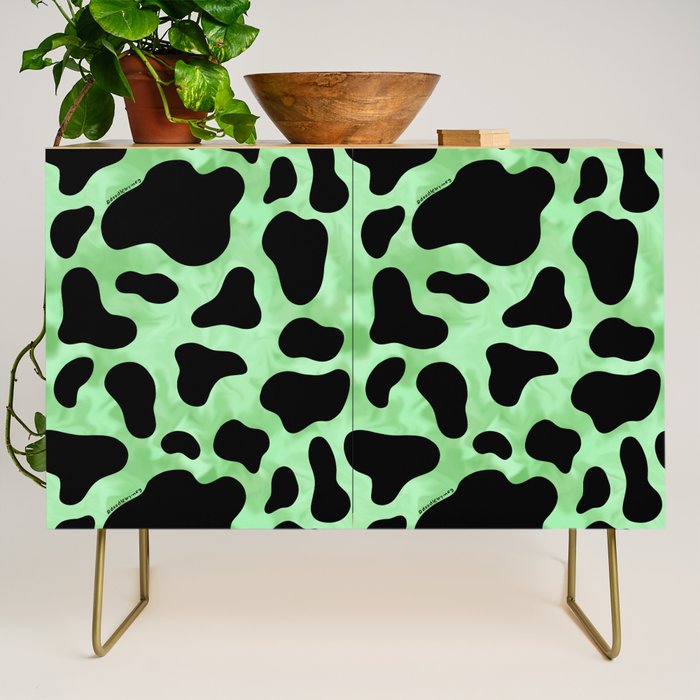 Mint Cow Print Credenza Gallery Image 1