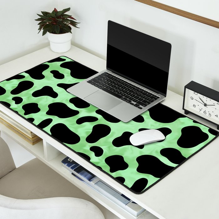 Mint Cow Print Desk Mat Gallery Image 2