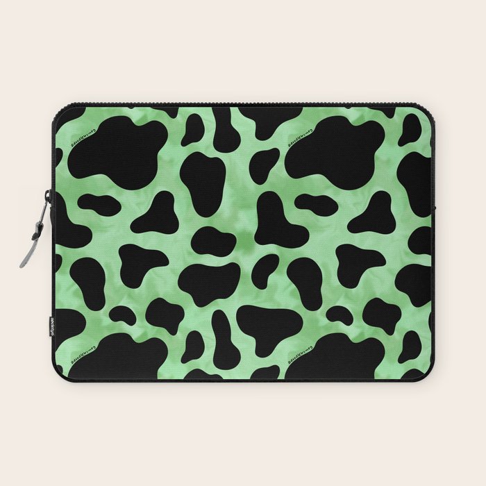 Mint Cow Print Laptop Sleeve Gallery Image 1