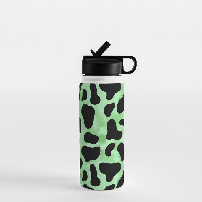 Mint Cow Print Water Bottle Gallery Image 1